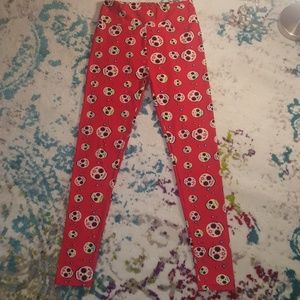 Red skull leggings